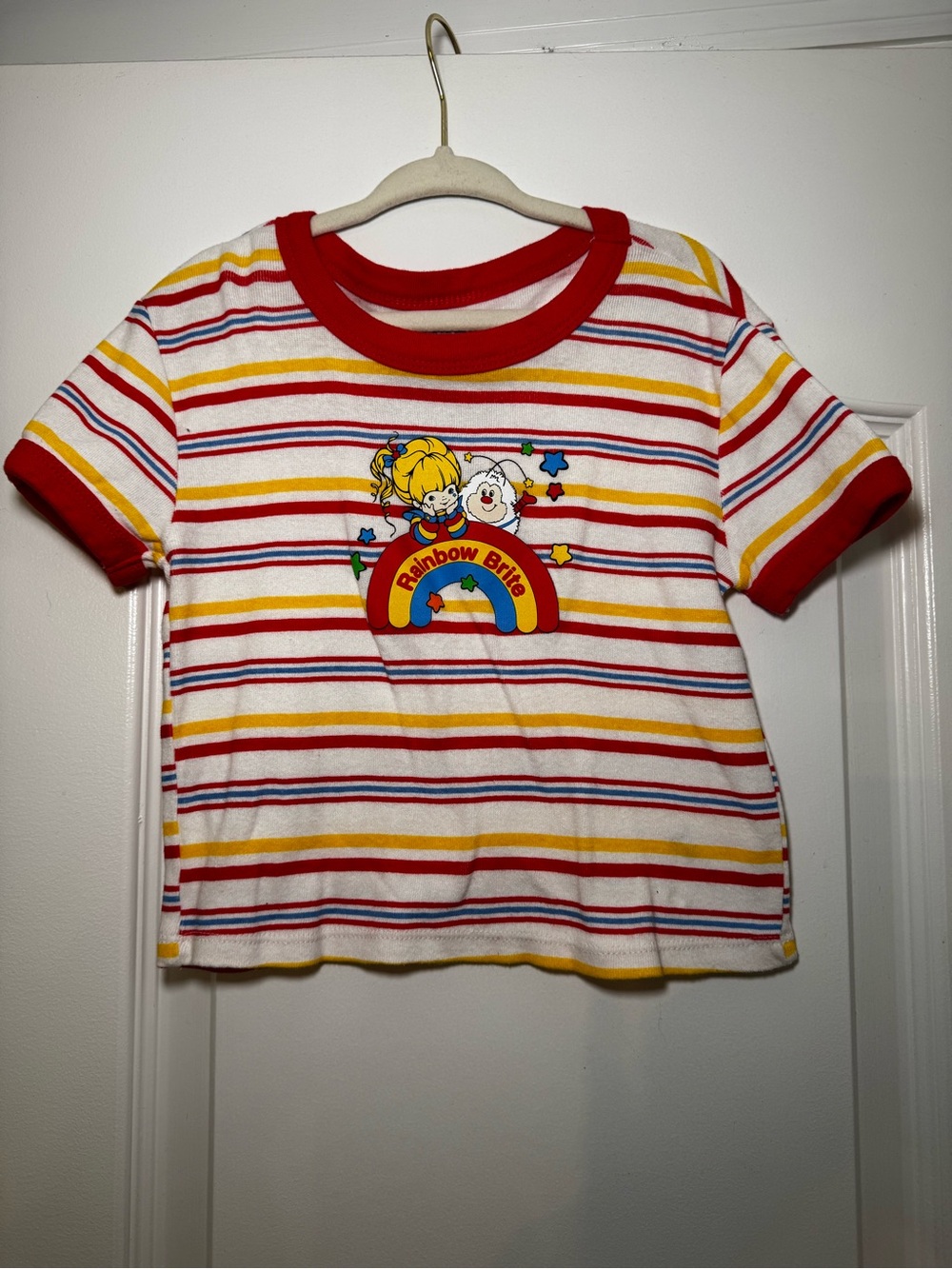Rainbow Brite Striped Kids Tee - Red, Yellow & White